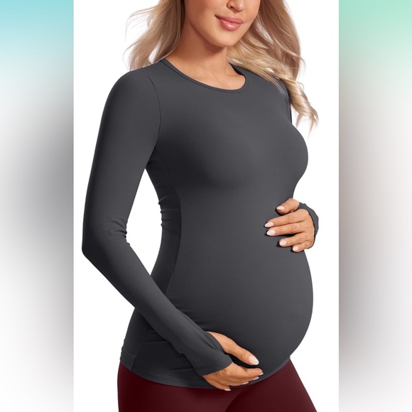 CRZ YOGA Butterluxe Long Sleeve Maternity Tops - Picture 1 of 6